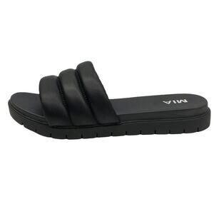 Mia Cimone Black Flatform Slip On Slide Sandals 11